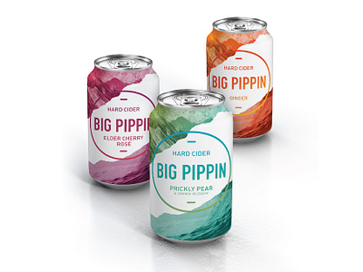 Big Pippin Cider branding can hard cider illustration logo design package design packaging typogaphy vacider