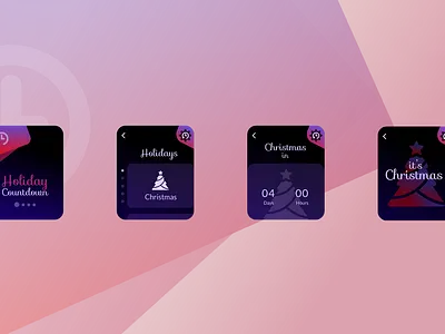 Holiday Countdown animation app christmas colorful conceptual design holiday hue logo pink product design prototype purple red ui ux watchos