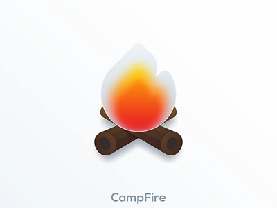 Campfire Icon app app icon brand branding camp campfire colorful design fire flame icon identity illustration logo outdoor simple tent ui