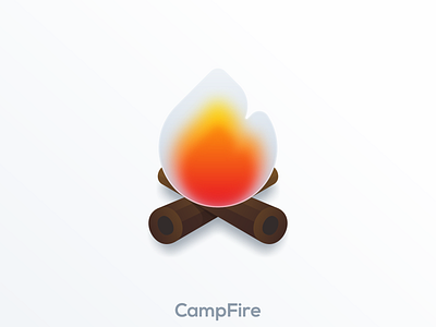 Campfire Icon app app icon brand branding camp campfire colorful design fire flame icon identity illustration logo outdoor simple tent ui