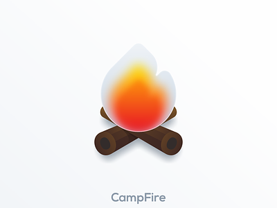 Campfire Icon app app icon brand branding camp campfire colorful design fire flame icon identity illustration logo outdoor simple tent ui