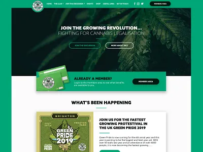 Brighton Cannabis Club app interface ui ux web