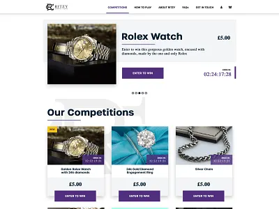Ritzy Competitions app design interface ui ux web