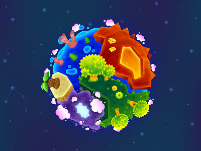 Final Planet galaxy game game art game design jungle lava molten moon ocean planet rock space spaceship star stellar storm trees universe
