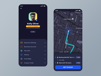 User profile taxi app dailyui