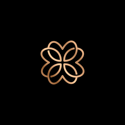 flower ornament app flat floral flower logo monoline ornament