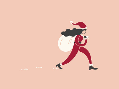 Christmas Graphic card christmas christmas card design doodle drawing illustration illustrator lady lady santa santa santa claus snow woman