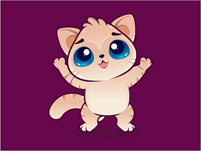 MEOW animal brand character clean creative design illustration logo mascot vector