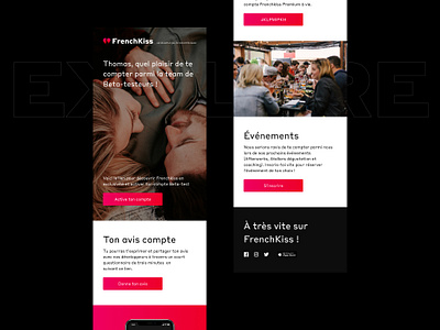 Frenchkiss App #5 android app application dating dating app datingapp email email design ios mailing template