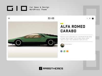 GIO - Car News & Design WordPress Theme automotive automotive design blog cars design giugiaro graphic design icon layout design logo minimalistic news typekit typography ui ux web wordpress design wordpress theme