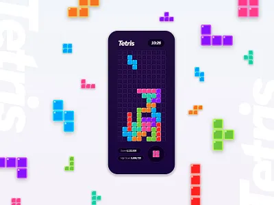 Tetris app ui app ui ux design game game ux retro tetris uidesign ux