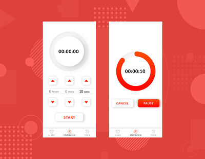 Daily UI Challenge: 014 014 alarm clock dailyui mobile stopwatch visualdesign