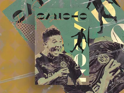 Jadon Sancho Poster artwork borussia bundesliga creative design dortmund football graphic illustration jadon poster site ui ux website