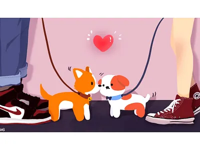 cute pets illustration love pet picnic