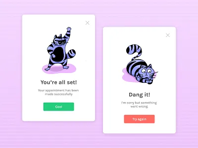 Cats Flash Message cat cat illustration flash message flat illustration ui