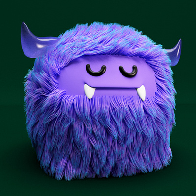 MNSTR Purple 3d arte 3d c4d charachter design color creación de personaje diseño ilustración kawaii render