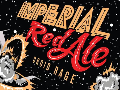 Droid Rage Lakewood Brewing droid rage explosions illustration lettering vector