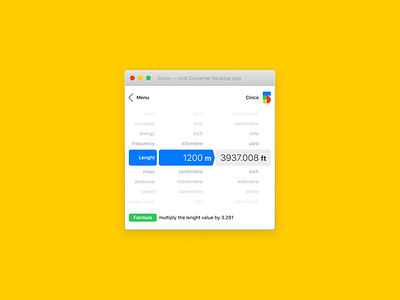 Cinco — Unit Converter Desktop App app calculator converter dailyui desktop app figma figmadesign macos primary colors ui unity ux window