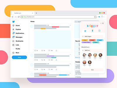 Trigger Chrome Extension abuse chrome chrome extension extension harassment trigger ui uidesign ux uxdesign web