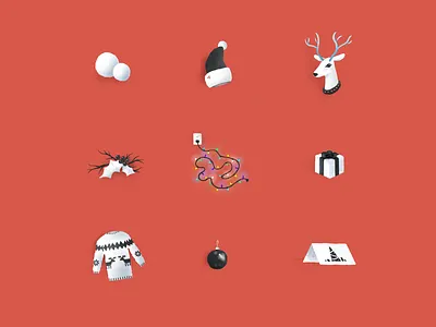 Holiday christmas christmas card christmas lights christmas sweater deer digital art gift hand drawn holiday holiday card holiday gift icons illustration ornament pattern procreate reindeer santa santa hat snowball