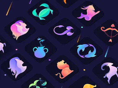 12 horoscope app design icon illustration logo ui 插图 设计