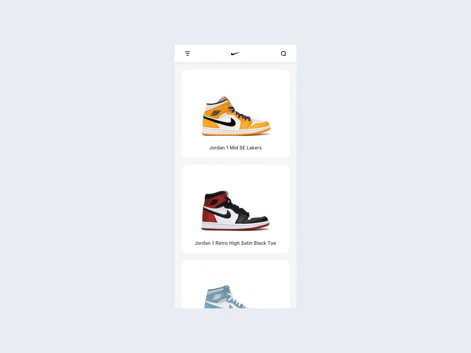 App Animation 3d animation app nike principle shoes ui