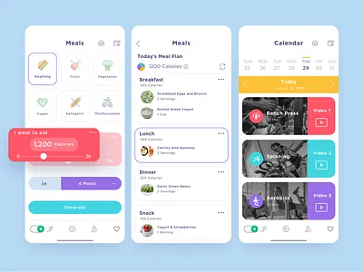 Coach coach design excercise fitness fitness app illustration iphone menu ui