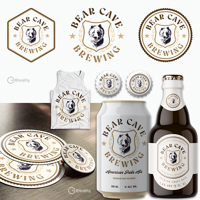 Bear Cave Brewing Co. bear cave bear cave brewing bearcavebrewing beer australia branding brewery brewing company craftbeer logo logo designer