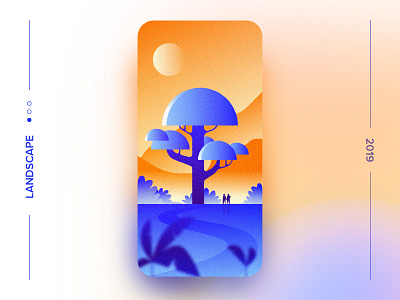 Landscape 1 evening forest tree landcsape love nature new evening ui ux visual design wallpaper