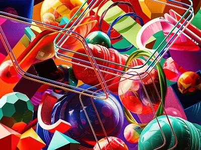 Crowded 3d 3d art abstract abstract art abstraction adobe dimension box cinema4d crowded design dimension full illustration materials shape