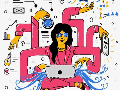 Aurelius: Zen State character design illustration startup tech technology woman woman illustration zen