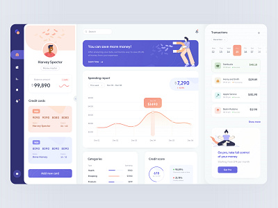 Fintech dashboard exploration analytics app cards ui credit card dashboard design icon illustration inspiration minimal money payments profile transaction typography ui ux vlockn web web development