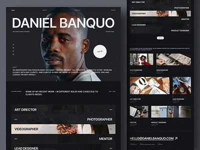 Daniel Banquo - Personal Website Portfolio agency biography bold branding business case study corporation dark elegant personal photography portfolio professional ui uidesign uiux uxdesign web design website website design