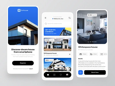 Real Estate Mobile App Design app blue card house mobile mobile app mobile app design mobile design property property app real estate real estate agency real estate design real estate ui realestate room ui ui design ux design