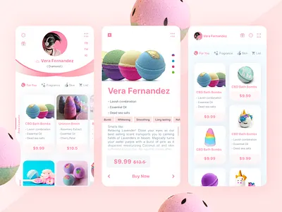 Bath Bomb. design flat mobile app ui