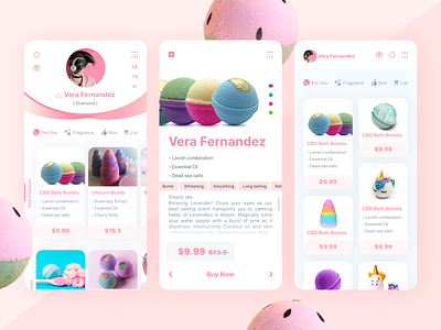 Bath Bomb. design flat mobile app ui