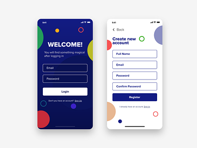 Login and Register adobe xd flatdesign login design login form login screen minimalist mobile mobile app mobile app design mobile design mobile ui register form registered ui ui ux ui design uidesign uiux ux ux ui