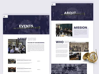 About Us & Event page design clean donate event landingpage musician ui ux web website