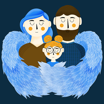 Good Angel Charity Illustration charity illustration children illustrations digital art family family care good angel illustration