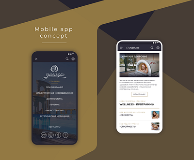 Mobile app concept app application concept sanatorium ui ux