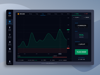 Crypto Options Trading App bitcoin btc crypto cryptocurrency dark dark ui derivatives finance investing investment investment app trading trading app uidesign ux ux uxdesign uxdesign uxui