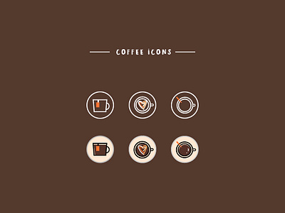 Coffe icons app design icon ui