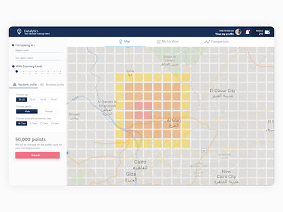 Datalytics agent data industry map product design search ux uxui website