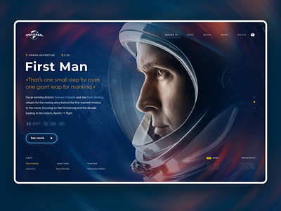 Сoncept for cinema streaming service cinema concept dark design film first flat homepage imdb interface man minimalism movie popular theater ui ux web webdesign website