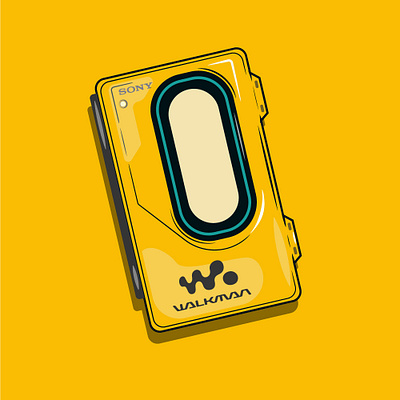 walkman adobe illustrator benin creative cloud design illustration isometric design nigerian sony vector walkman yellow
