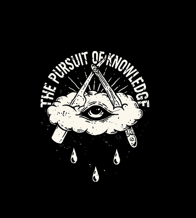 The pursuit of knowledge compas design esoteric hipster knowledge mason masonry t shirt tattoo tomieo vintage