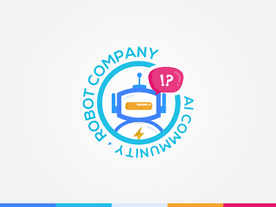 Robot Logo for Ai Community Platform ai platform colorful community logo concept cute illustration logo robot socialmedia