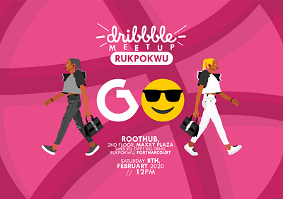 Dribbble Meetup Rukpokwu design flat illustration minimal vector