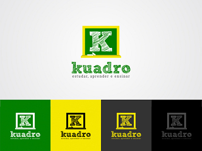 Kuadro Logo Design Contest Won on 99Designs branding concept flat learning online school platform school logo simple teach website