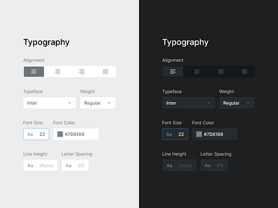 Typography Settings 007 clean ui daily ui dailyui dark ui design figma figmadesign light ui settings settings ui ui ui design uiux